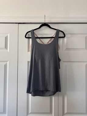 lululemon athletica Flow Tank with Light Pink Strappy Bralette